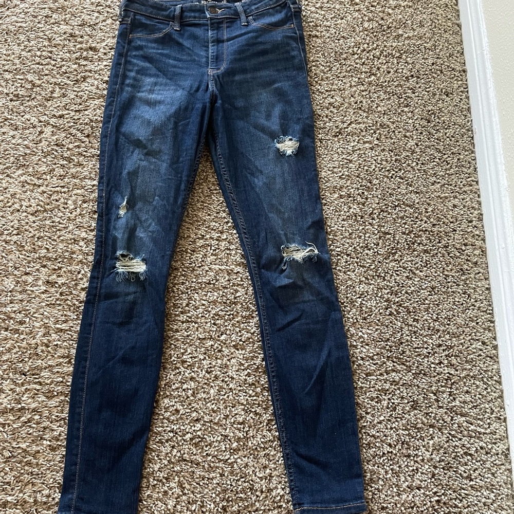 Hollister Jeans Womens Size 0 Blue Bootcut Stretch Low Rise Pants